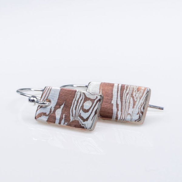 Mokume Gane Ohrringe aus Art Clay